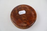Boîte circulaire en buis, le couvercle cerclé de laiton doré… (photo 5)