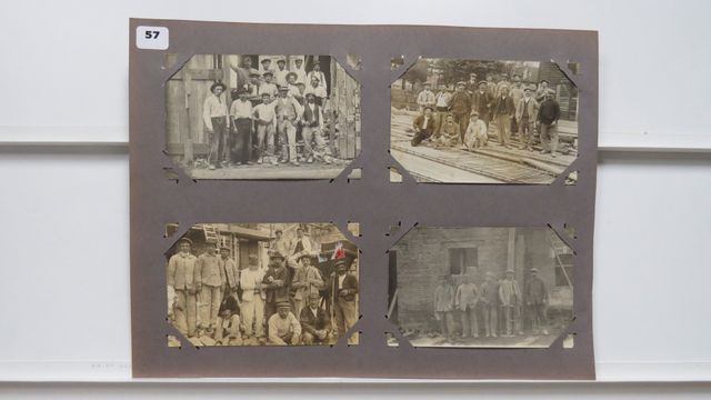 Maçons Creusois Lot de 4 cartes-photos, dont 1 avec défauts.