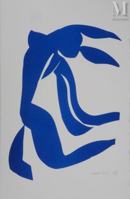 une image représentant un dessin en bleu et blanc d'une personne