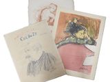 trois dessins représentant une femme assise sur une chaise et un dessin représentant un homme