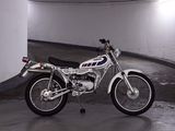 a motorcycle that is parked in a parking garage