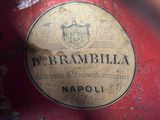 a close up of a label on a red motorcycle