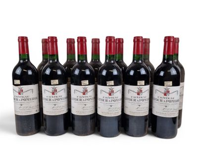 six bottles of red wine are lined up in a row