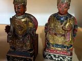 pair of antique chinese figurines of a man and a woman