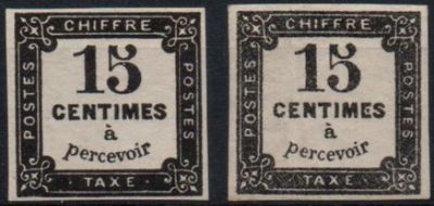 two stamps with the date 15 cents and the date 15 cents on them
