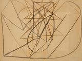 une image représentant un dessin composé de lignes et de formes sur une feuille de papier