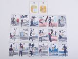 a lot of stamps that have pictures of people on them