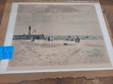 a picture of a picture of people on the beach