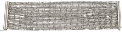 a close up of a piece of metal mesh on a white background