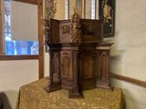 a small wooden box on a table in a room