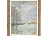 une image d'une peinture représentant un bateau dans l'eau