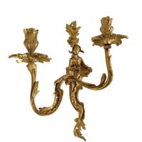 Paire d'appliques de style Louis XV en bronze doré. (photo 3)