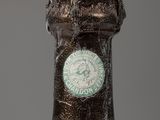 a close up of a bottle of wine with a label on it