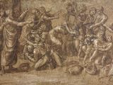 an image of a drawing of a group of people in a field