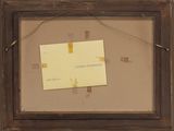 an old picture of a piece of paper hanging on a wall