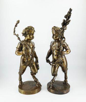 CLODION, d'après Paire de sculpture en bronze représentant d…