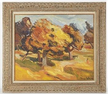LEFRANC Roland "Automne au verger", huile sur toile, signée …