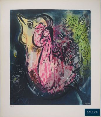 tableau représentant une femme en robe rose avec un oiseau sur l'épaule