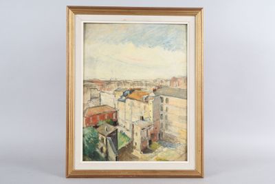 Ecole française XXème s. : vue de Ménilmontant.