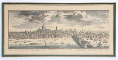 Ecole du XIXe siècle, Vue panoramique de Londres, estampe en…