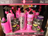 a shelf with many different types of cleaning products on it