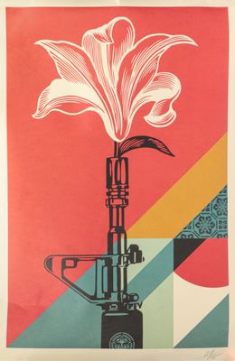 Shepard FAIREY (né en 1970) AR 15 Lily - 2024 Sérigraphie en…