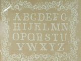 a picture of a cross stitch alphabet on a piece of cloth