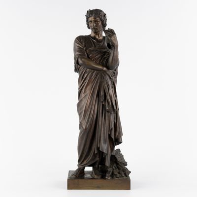 Gabriel Jules Thomas (1824-1905) 'Virgile', bronze patiné.