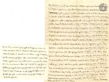 deux pages d'une lettre écrite à l'encre noire sur une feuille de papier