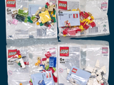 quatre sacs de Lego empilés les uns sur les autres