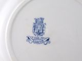 an image of a plate with a blue and white crest on it