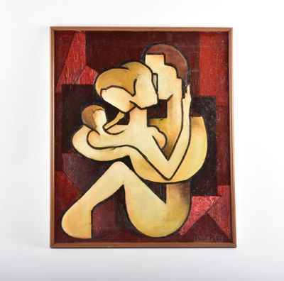 une image d'une peinture représentant une femme tenant un bébé