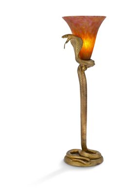 EDGAR BRANDT (1880-1960) Lampe ‘Cobra’.