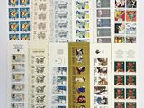 Plusieurs types de timbres sont exposés sur une surface blanche