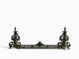 pair of antique cast iron candlesticks in the shape of a mantel