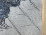 drawing of a person with a backpack walking down a street