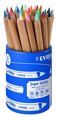 de nombreux crayons de couleur dans un pot bleu sur fond blanc