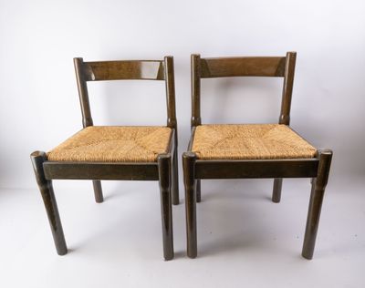 Vico MAGISTRETTI (1920-2006). Paire de CHAISES modèle "Carim…
