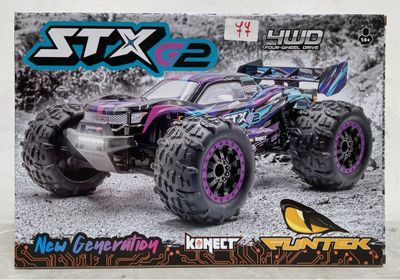 une image représentant une boîte sur laquelle figure un monster truck miniature