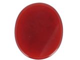 une image montrant un gros plan d'un bouton rouge sur fond blanc