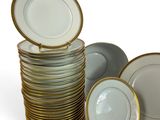 a lot of plates stacked on top of each other
