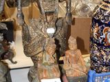 a lot of vases that are sitting on a table