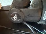 a close up of a black object with a number on it