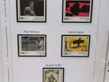 a picture of a picture of a collection of stamps on display