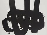 une affiche en noir et blanc représentant une paire de skis