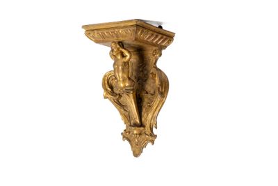 Console d'applique murale en bois richement sculpté et doré,… - Photo 1