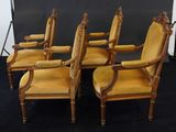 set of six french louis xvi style carved wood armchairs
