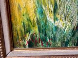 an image of a painting of a field of grass in a gold frame