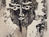 dessin représentant une image en noir et blanc d'un visage de femme
