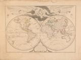 une vieille carte du monde représentant deux hémisphères